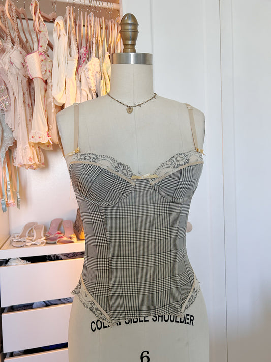 Gossip Girl Plaid Bustier Top