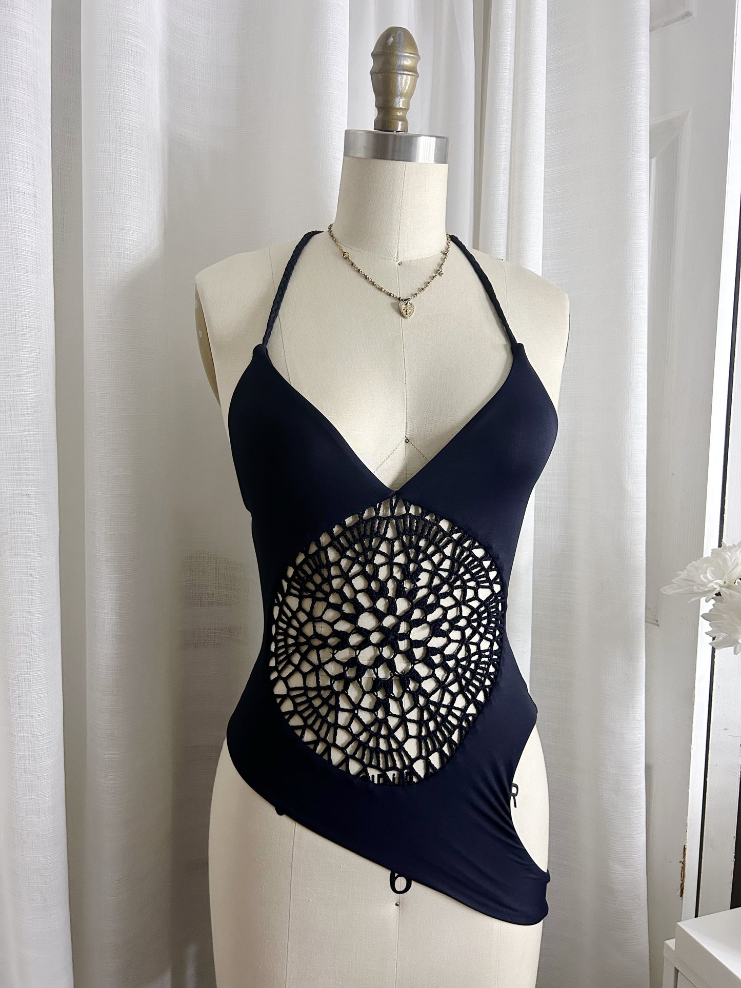 Frankie’s Bikinis Crotchet Black One piece