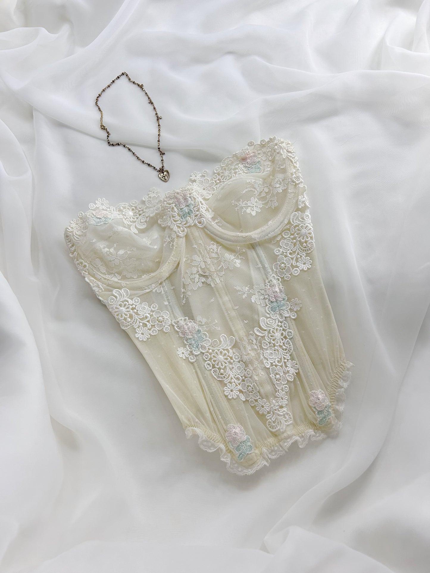 Rare VS 1980's Floral Corset Top Size 34