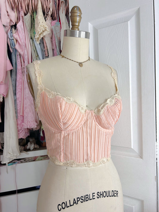 Vintage Pink Cream La Perla Bustier Top
