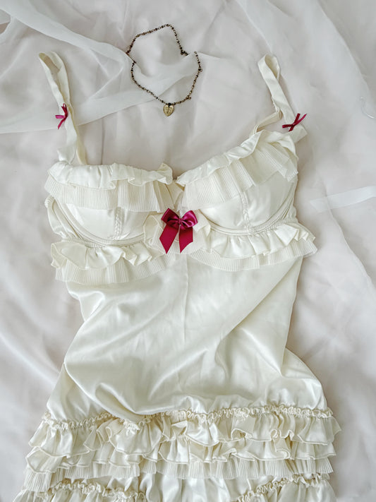 Rare Ivory VS Ruffle Bodysuit NWT