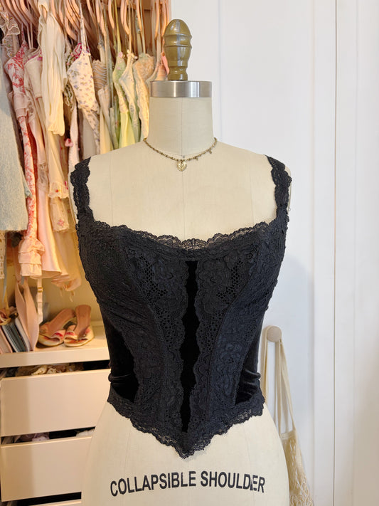 1998 Victoria Secret Velvet Corset in Black