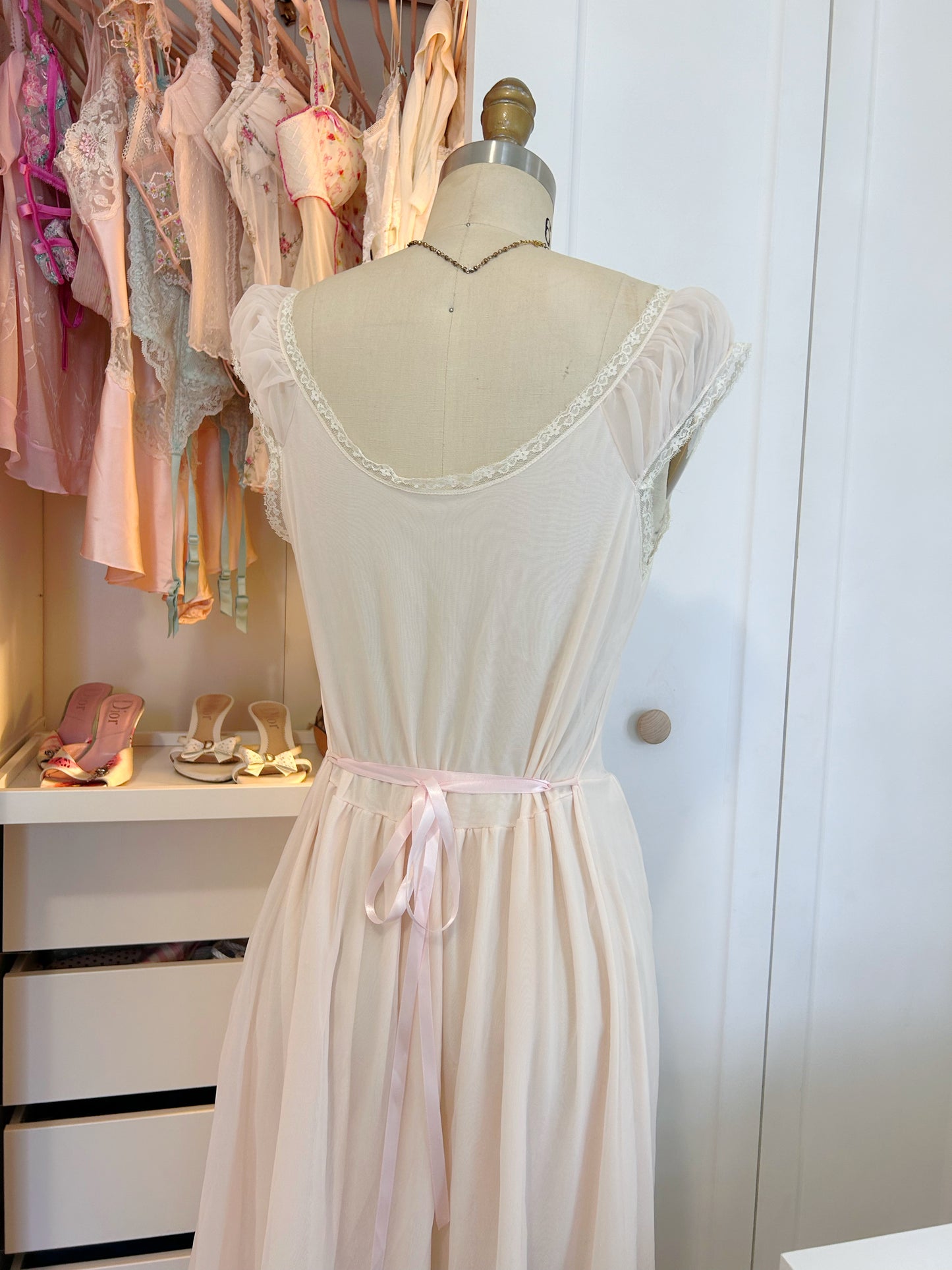 Vintage Pink Babydoll Dress Heart