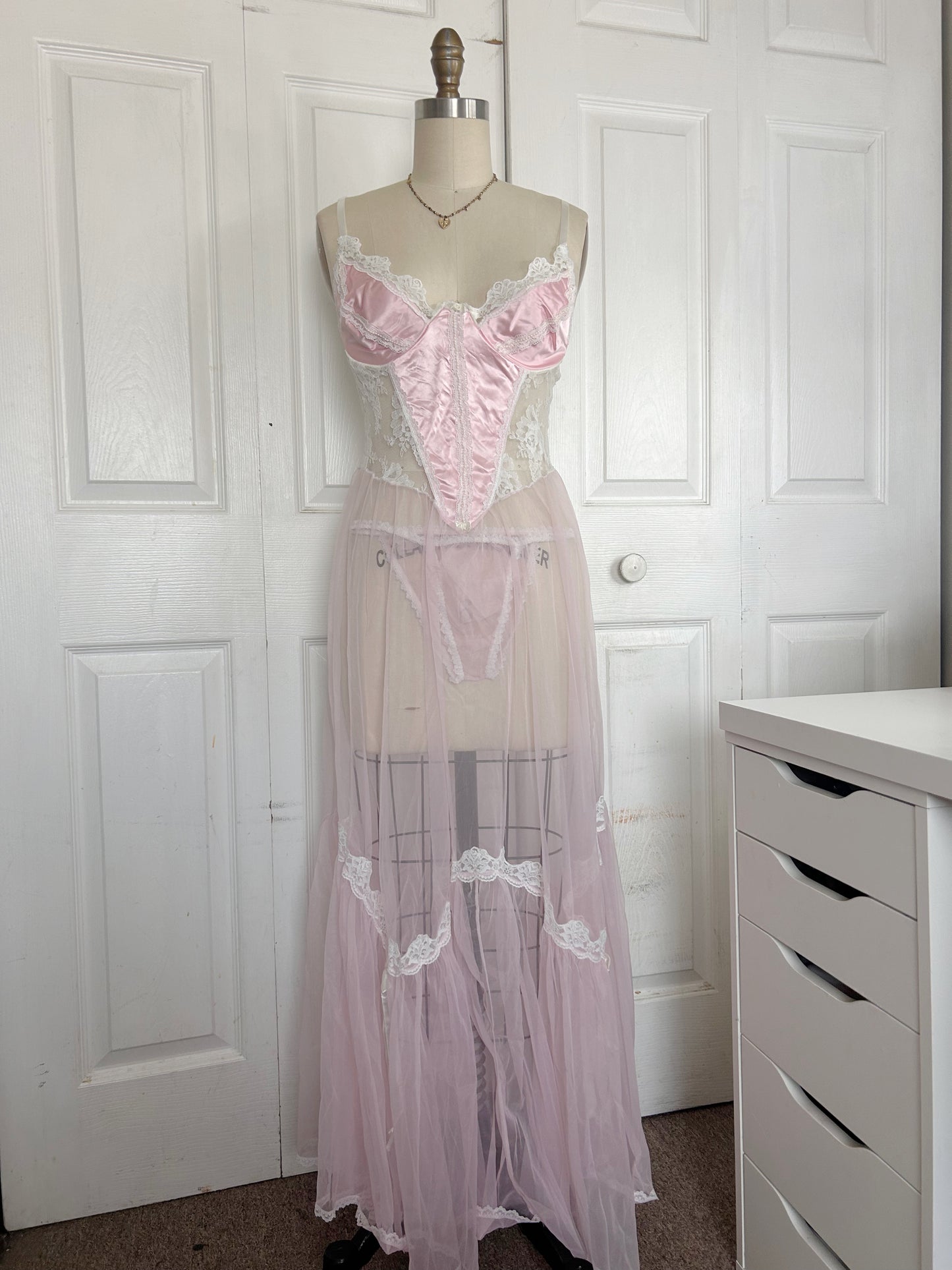Pink Vintage Princess Gown Set