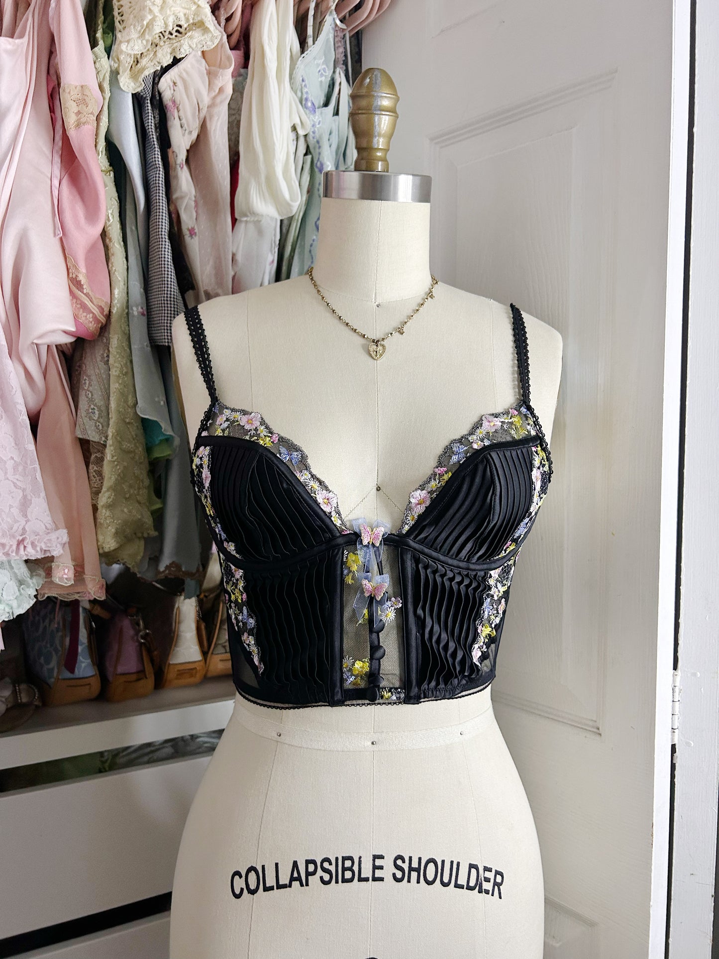 For Love and Lemon Black Butterfly Corset