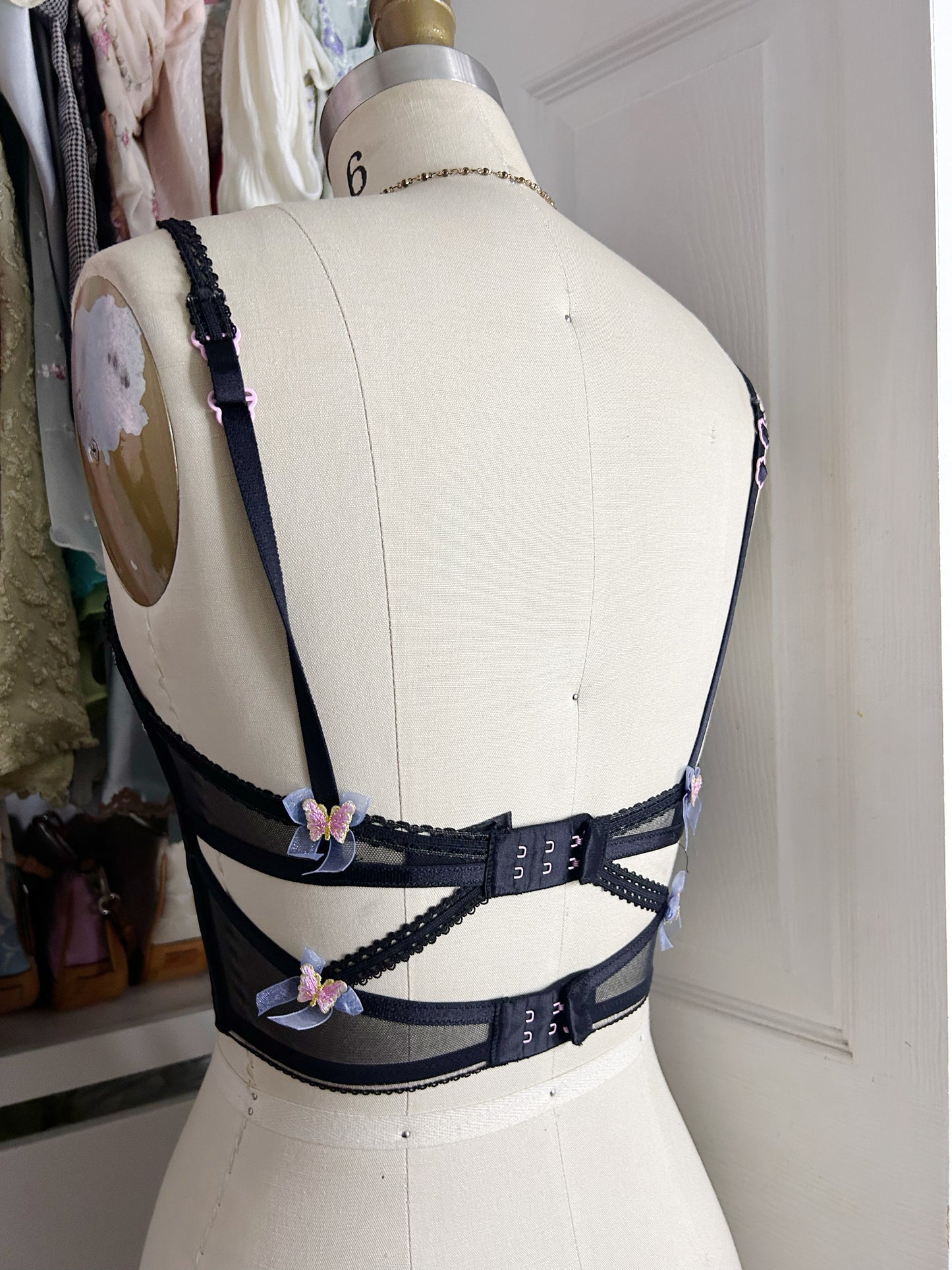 For Love and Lemon Black Butterfly Corset
