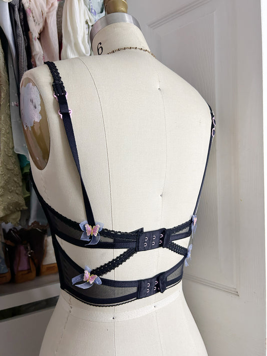 For Love and Lemon Black Butterfly Corset