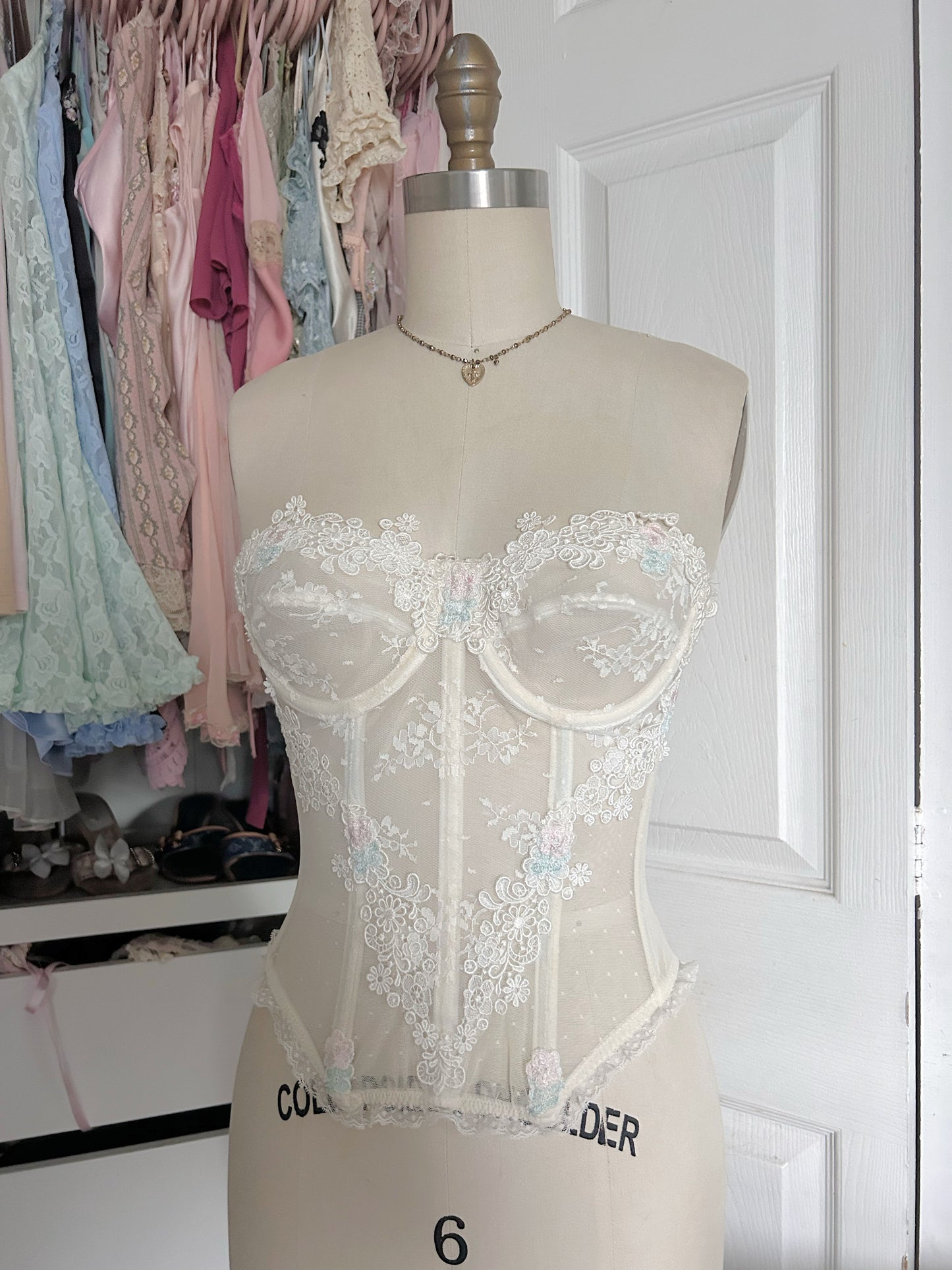 Rare VS 1980's Floral Corset Top Size 34
