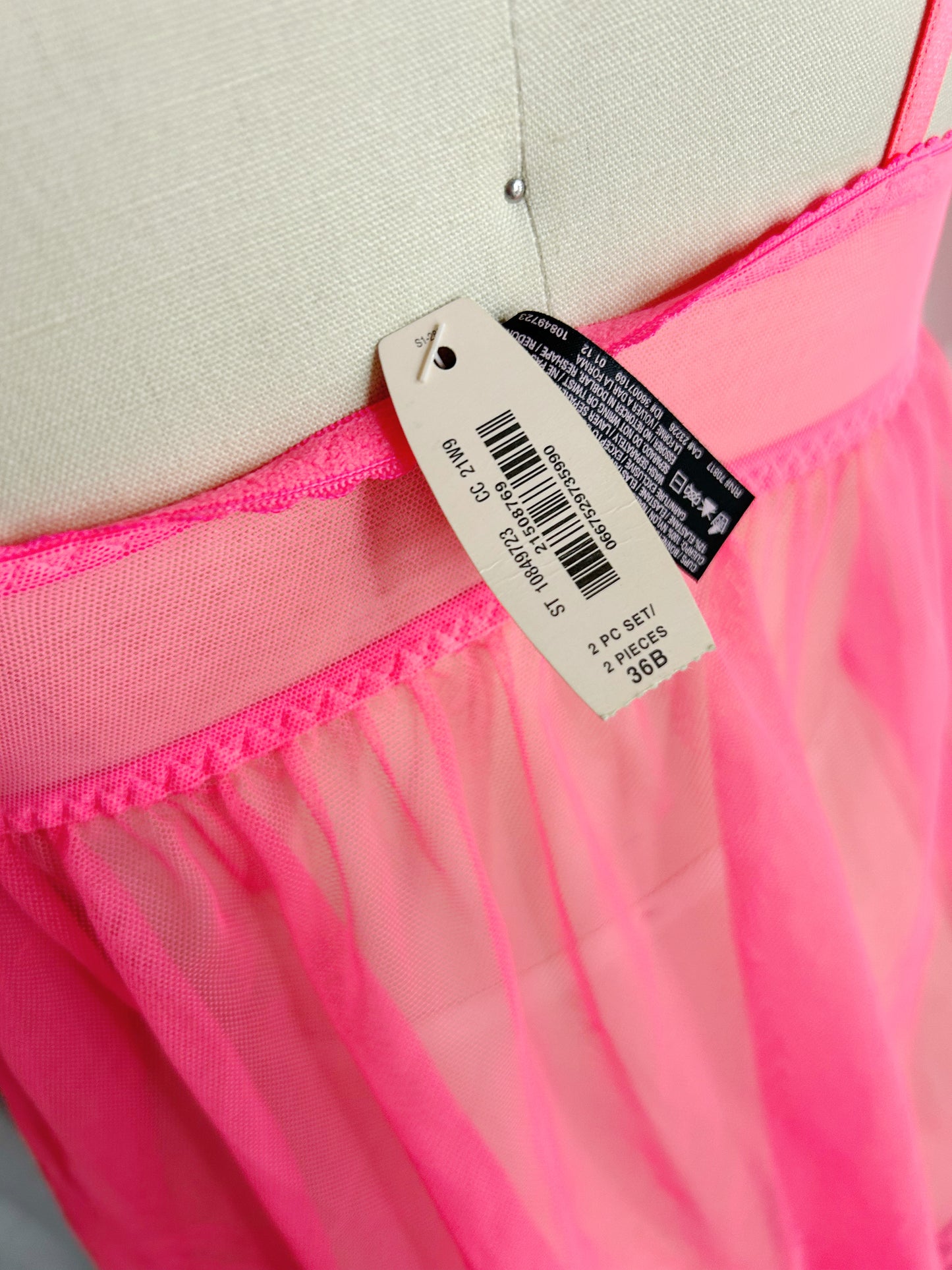 VS NWT Hot Pink Babydoll Split Top