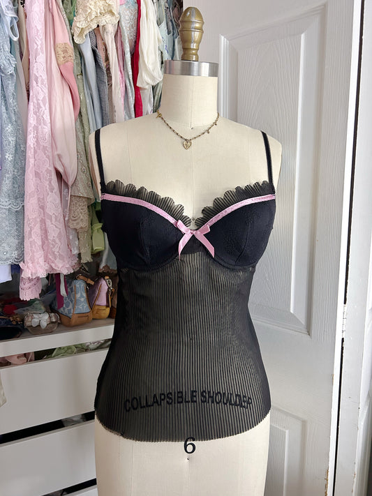 Rampage Cami Set Black & Pink