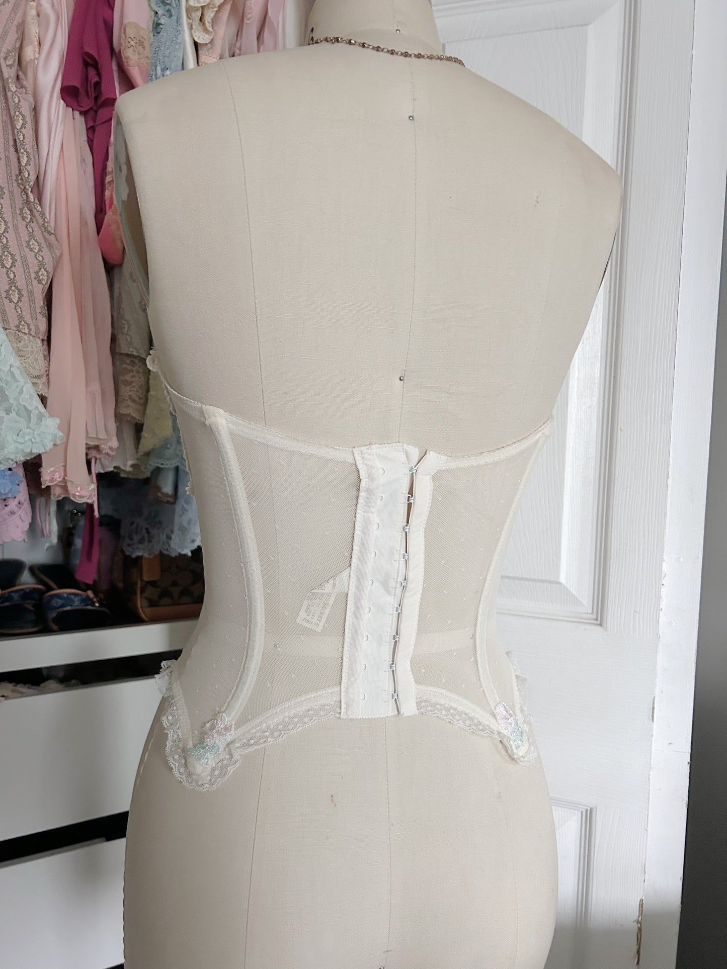 Rare VS 1980's Floral Corset Top Size 34