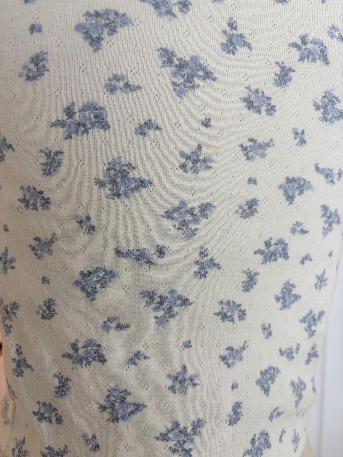 Dainty pointelle cami with floral print