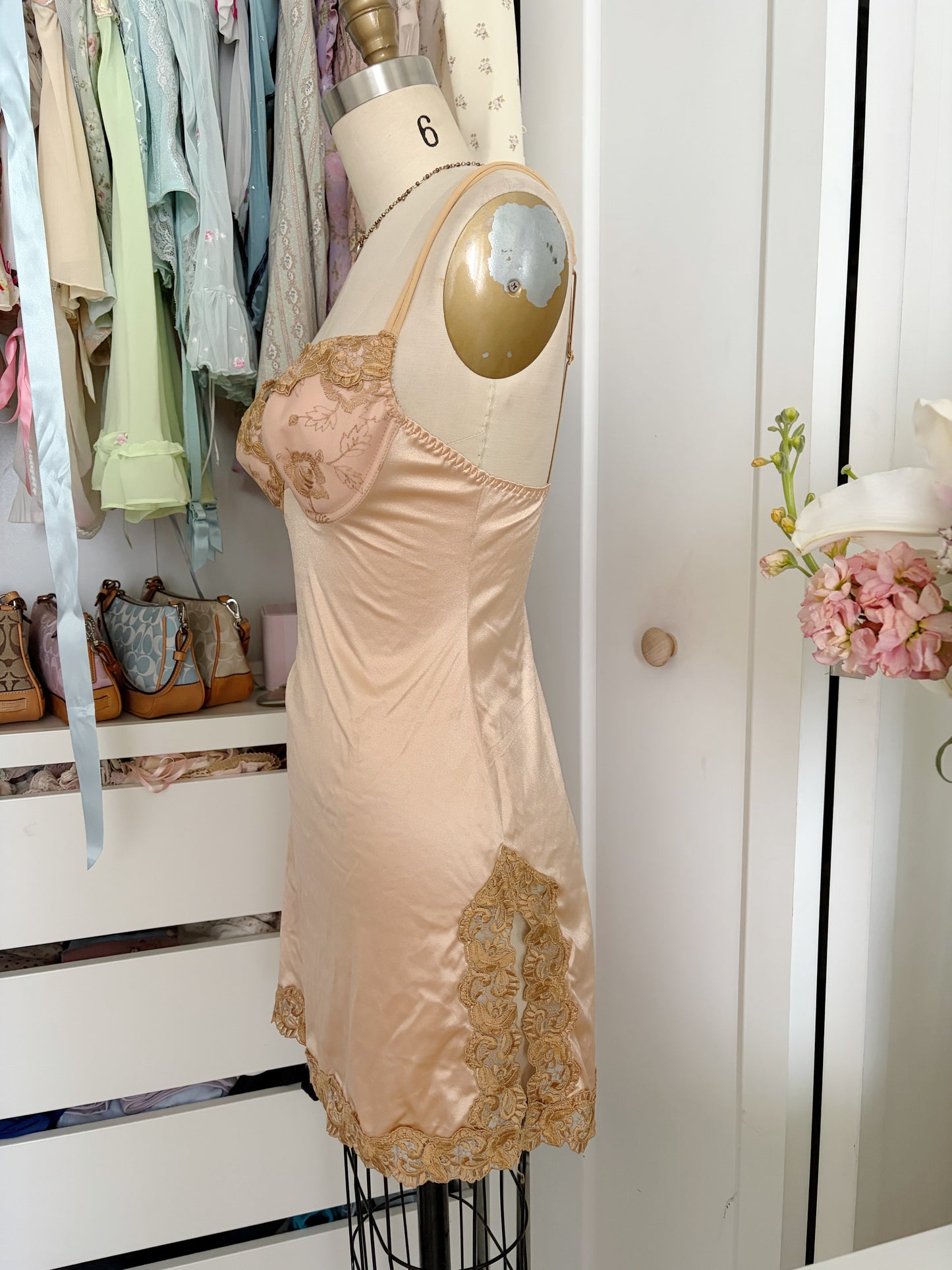 Victoria Secret 1998 Regal Gold Slip Dress
