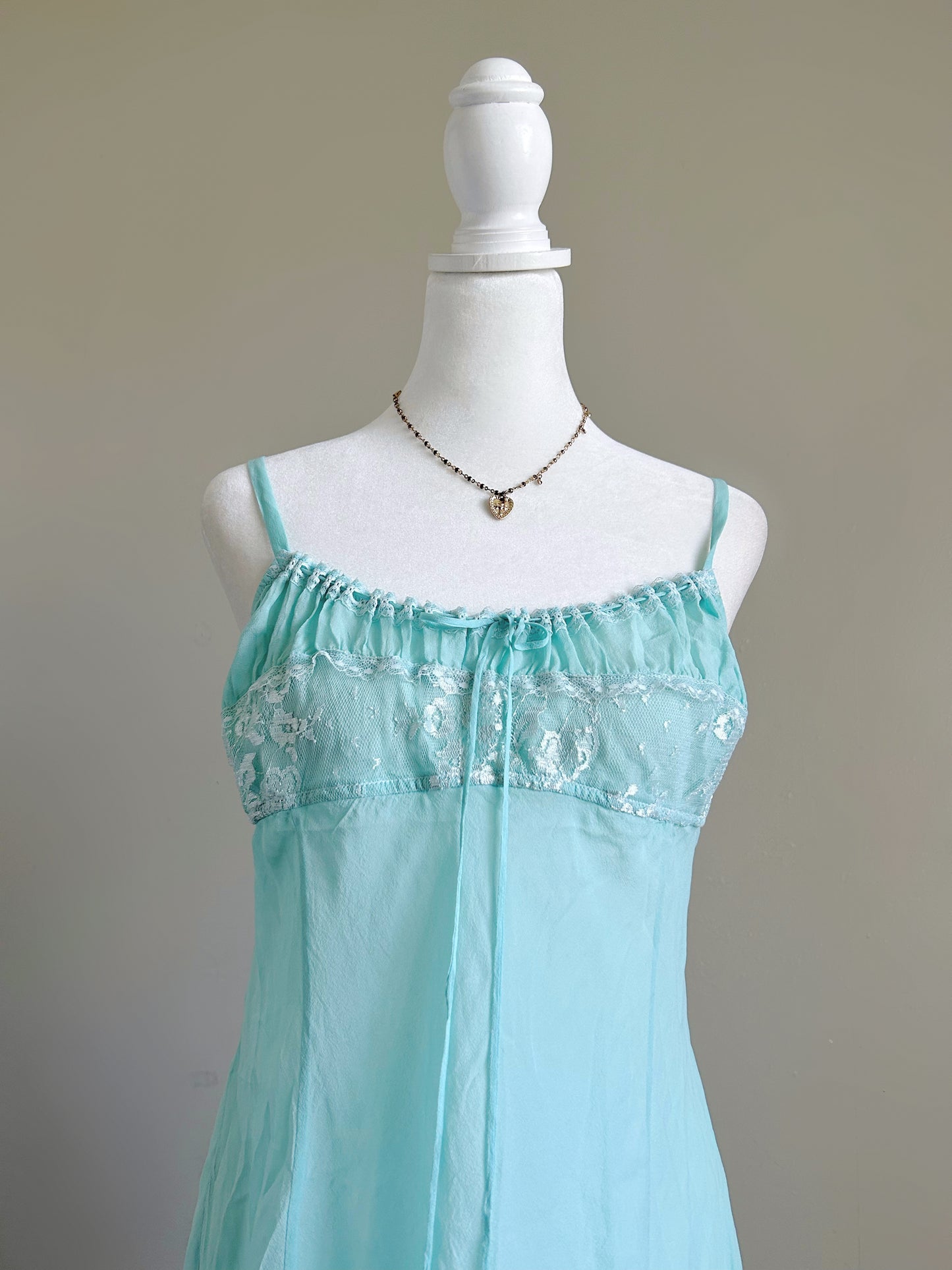 VS 2000s Silk Slip in Mint Green