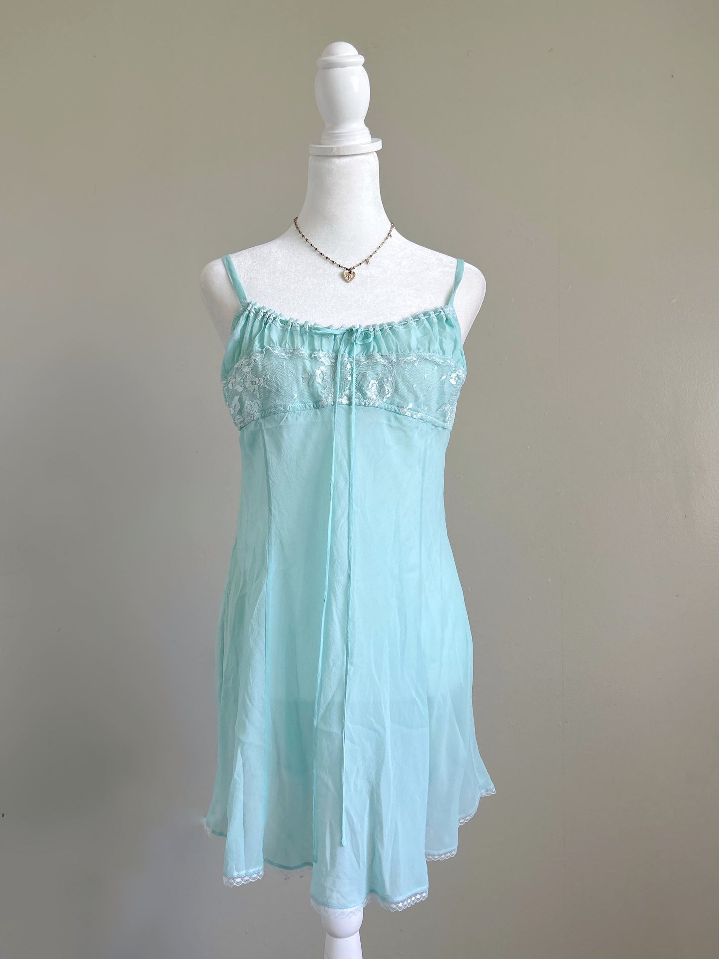 VS 2000s Silk Slip in Mint Green