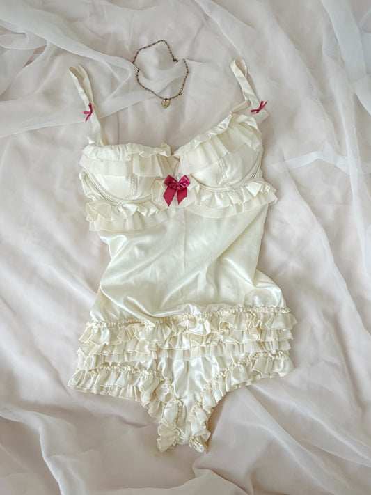 Rare Ivory VS Ruffle Bodysuit NWT