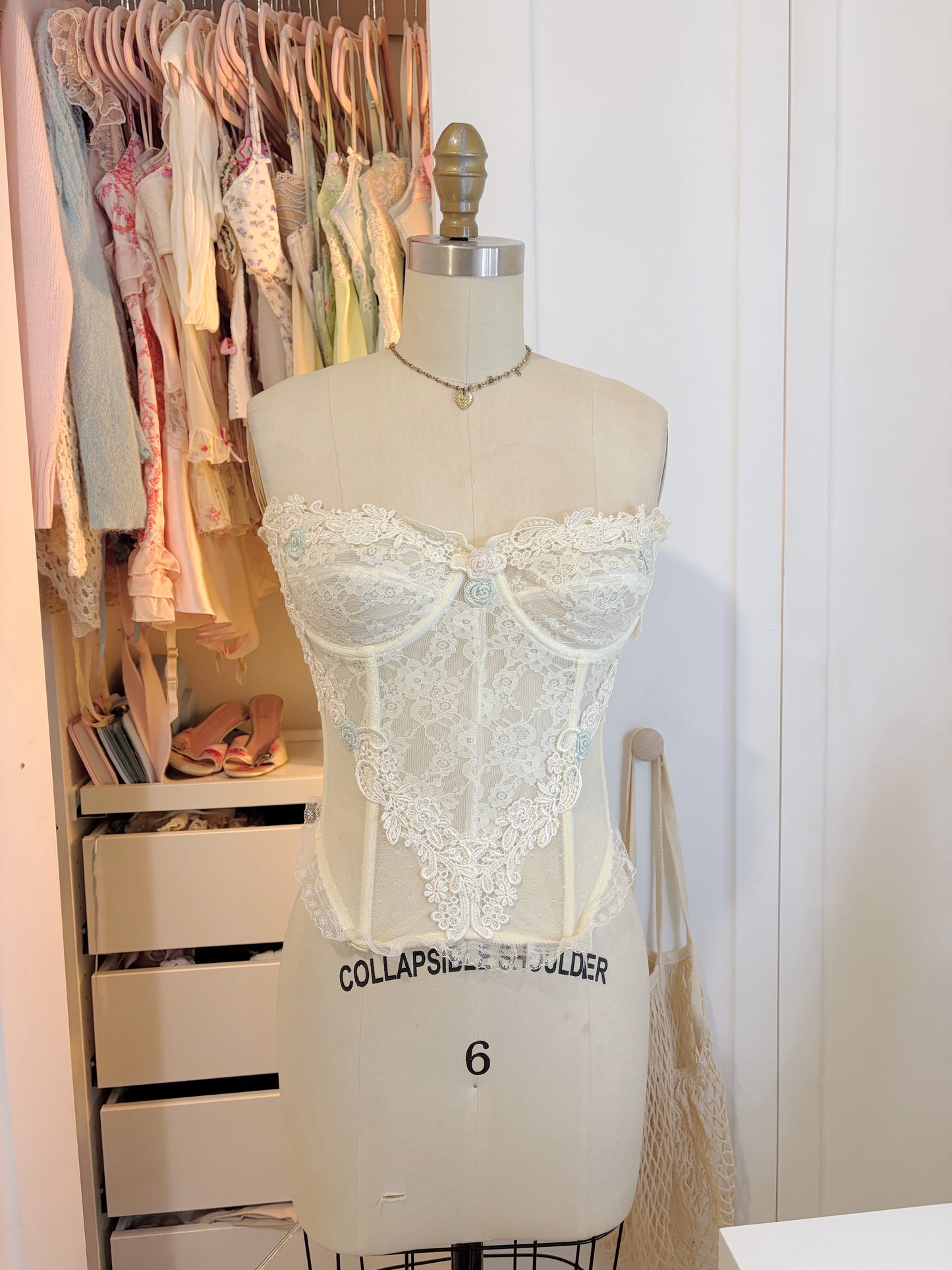 Rare VS 1980's Floral Corset Top Size 36