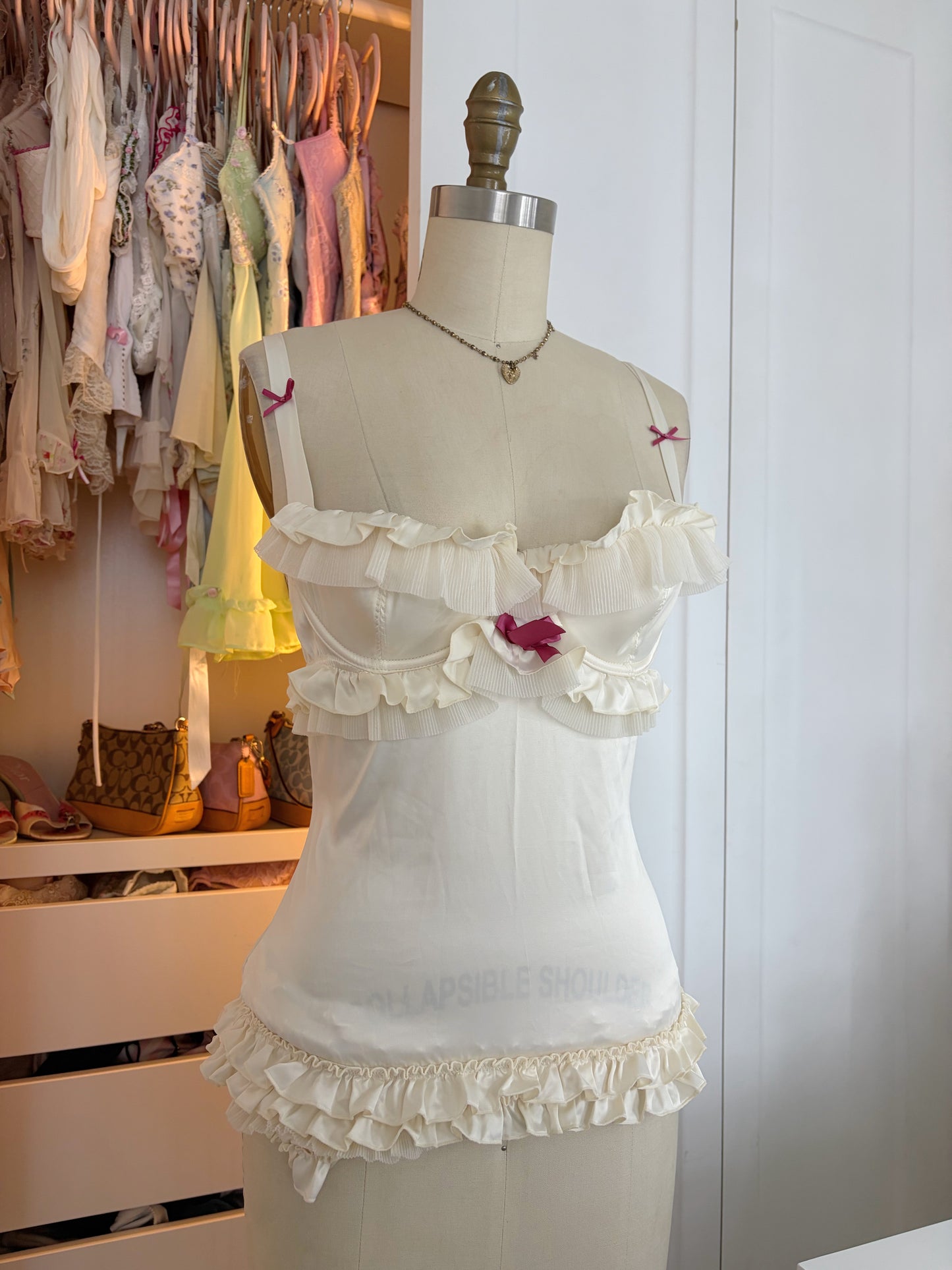 Rare Ivory VS Ruffle Bodysuit NWT