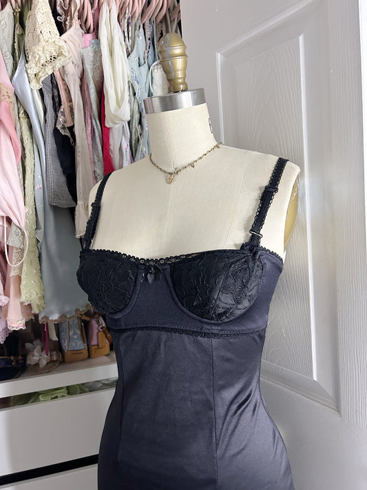 Hugo Buscati Satin Black Dress