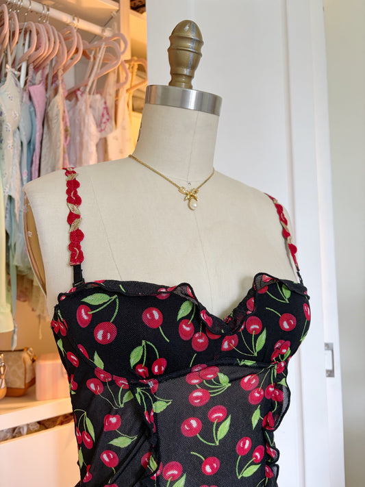 Black & Red Cherry Bustier