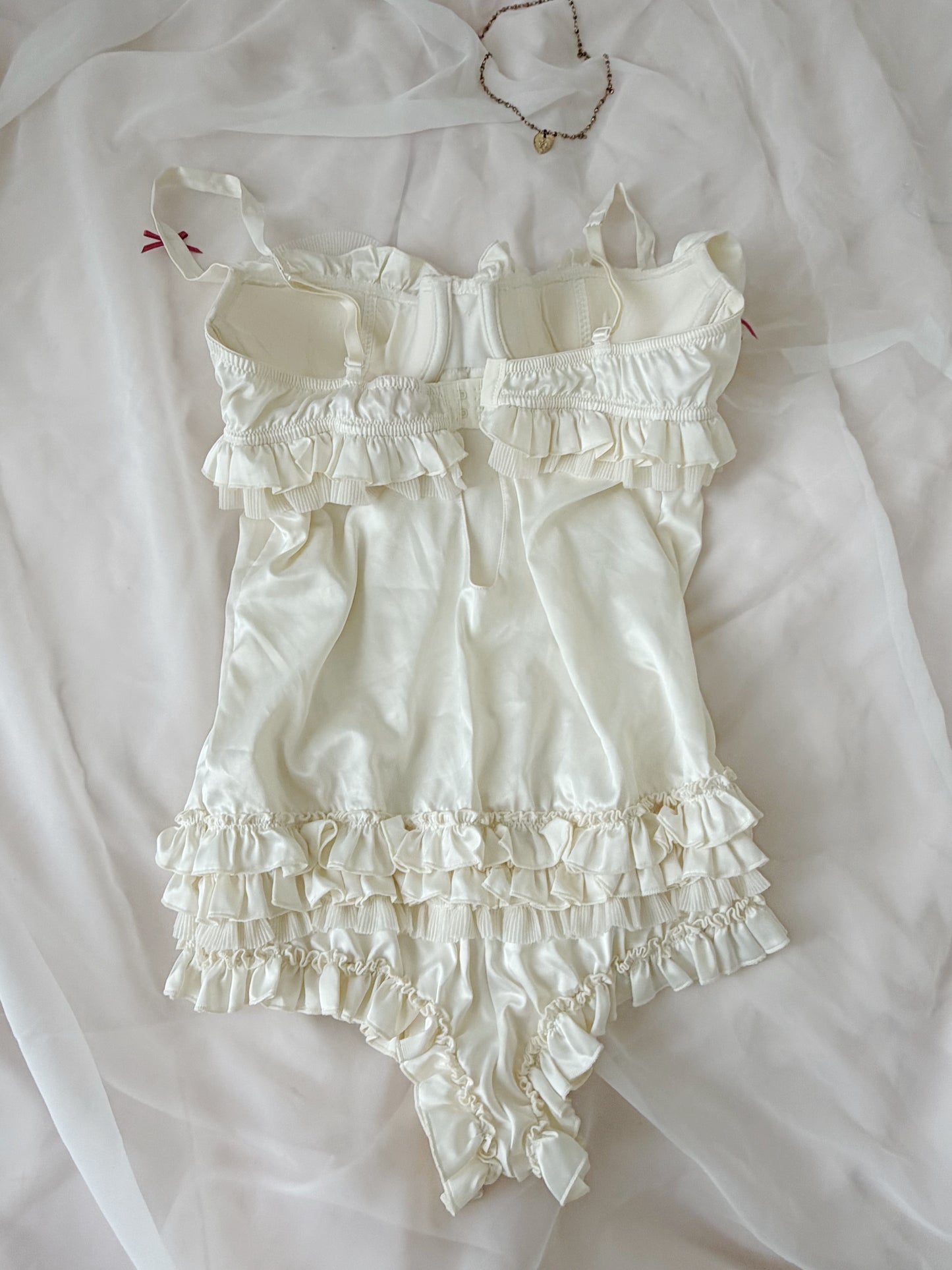 Rare Ivory VS Ruffle Bodysuit NWT