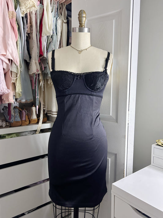 Hugo Buscati Satin Black Dress