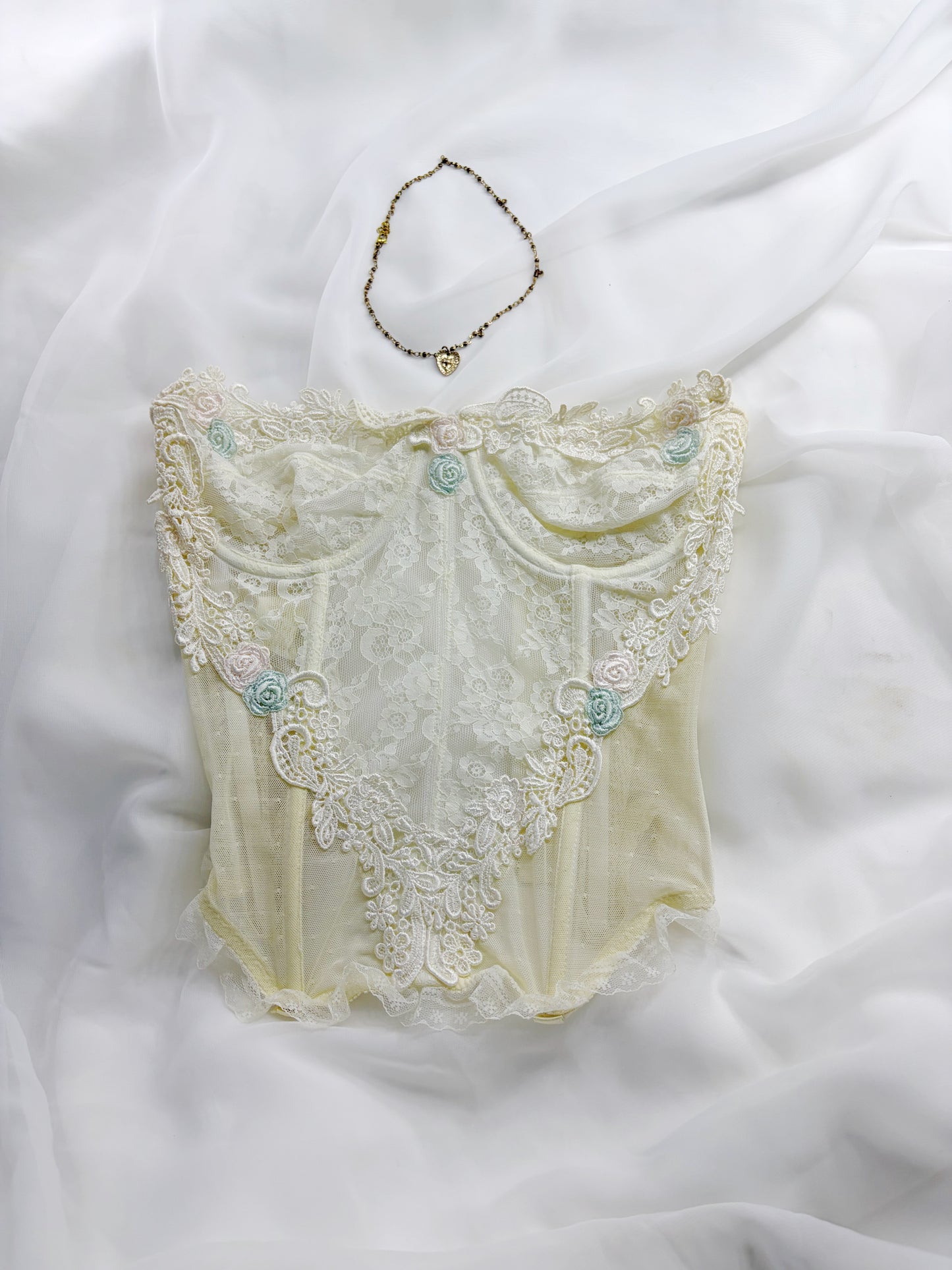 Rare VS 1980's Floral Corset Top Size 36