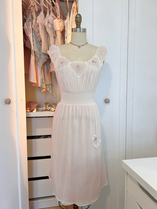 Vintage Pink Babydoll Dress Heart