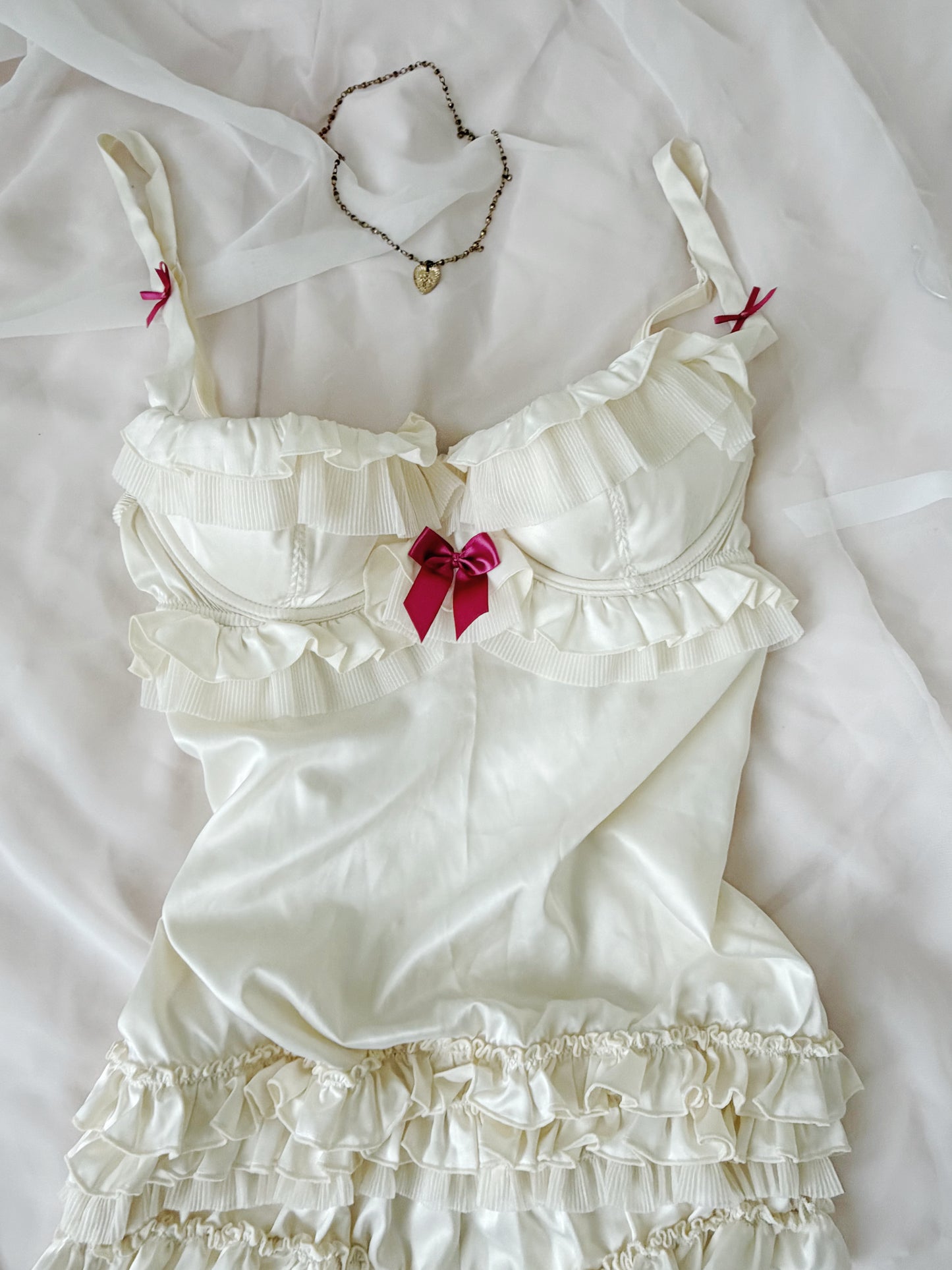 Rare Ivory VS Ruffle Bodysuit NWT