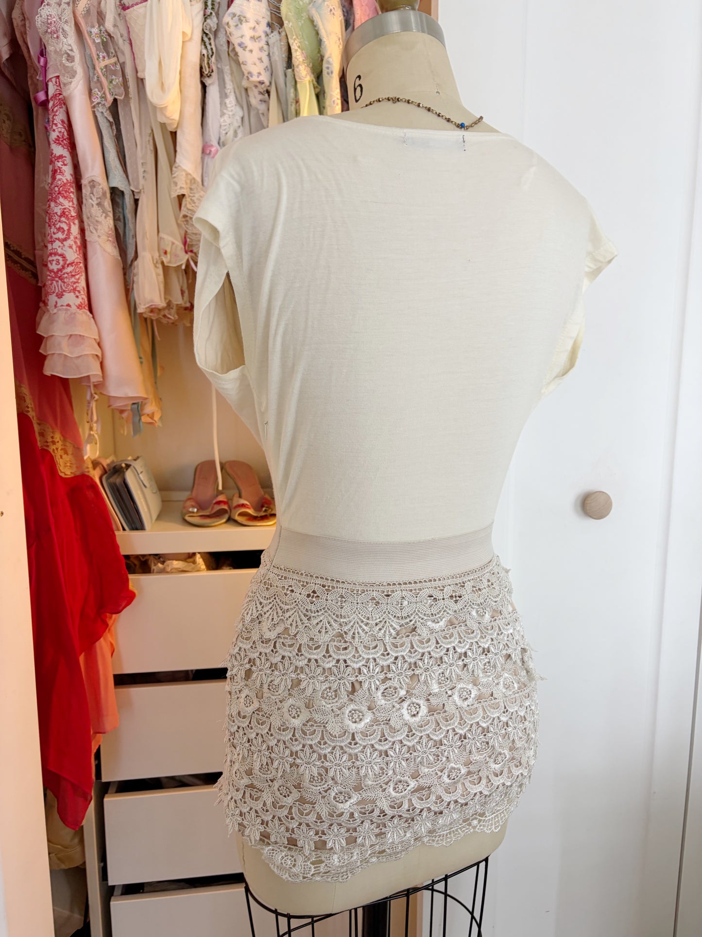 Cream & Beige Mini Dress