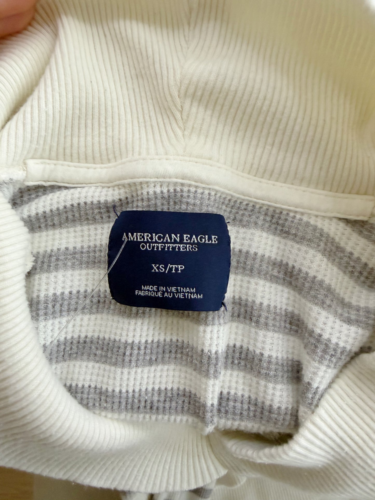 American Eagle Outfitters Stripped Waffle Knit Top