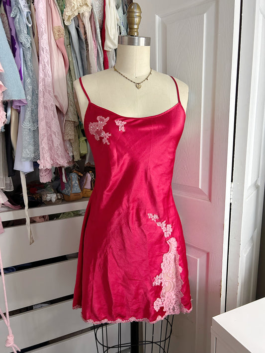 VS Red & Pink Satin Slip