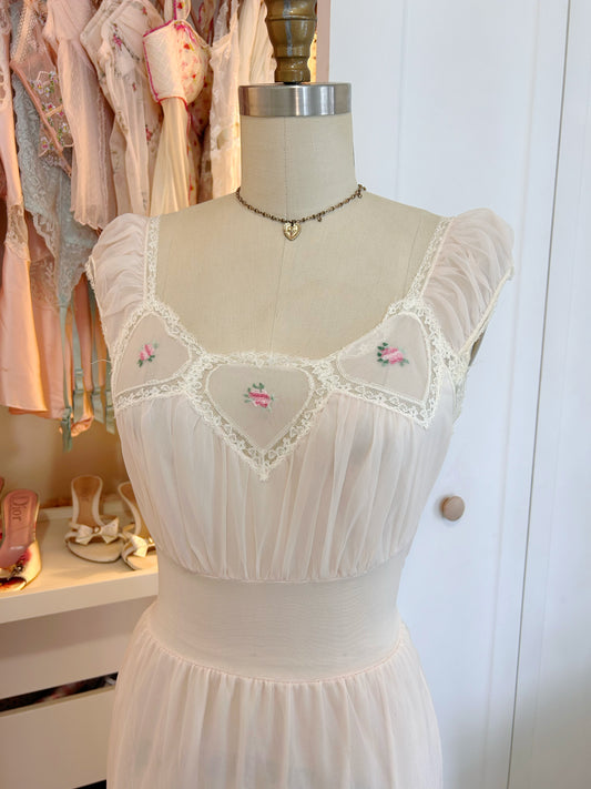 Vintage Pink Babydoll Dress Heart