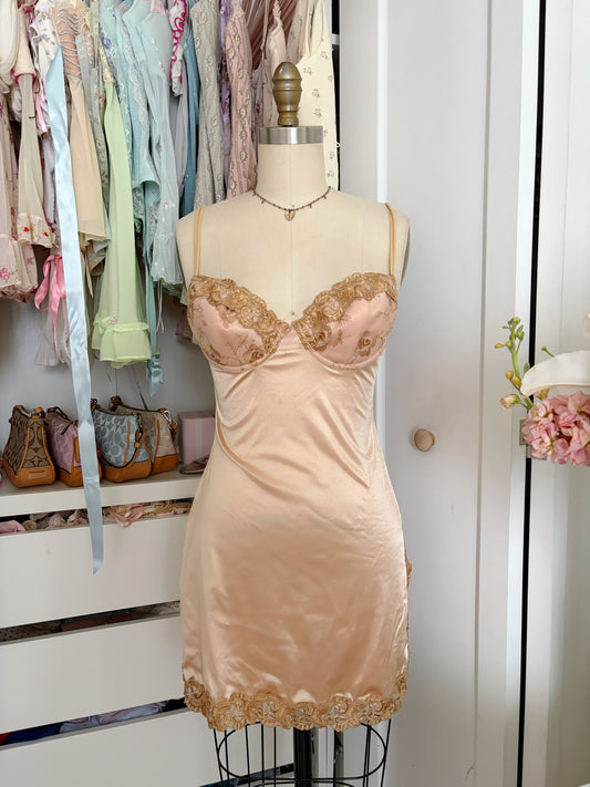 Victoria Secret 1998 Regal Gold Slip Dress