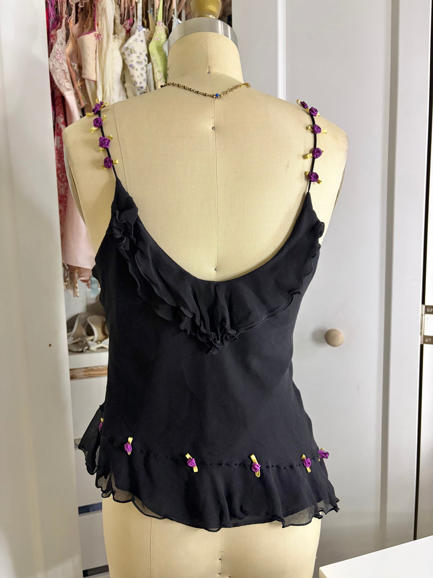 Silk Black Rose Top