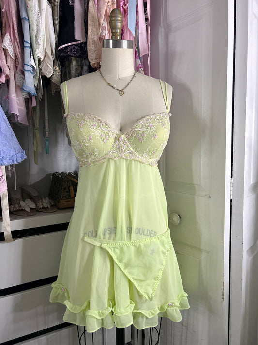 Rare Fairy Green Slip Dress Set