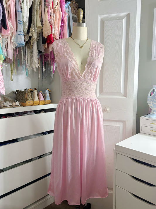 Vintage Lily of France Meadow Pink Gown