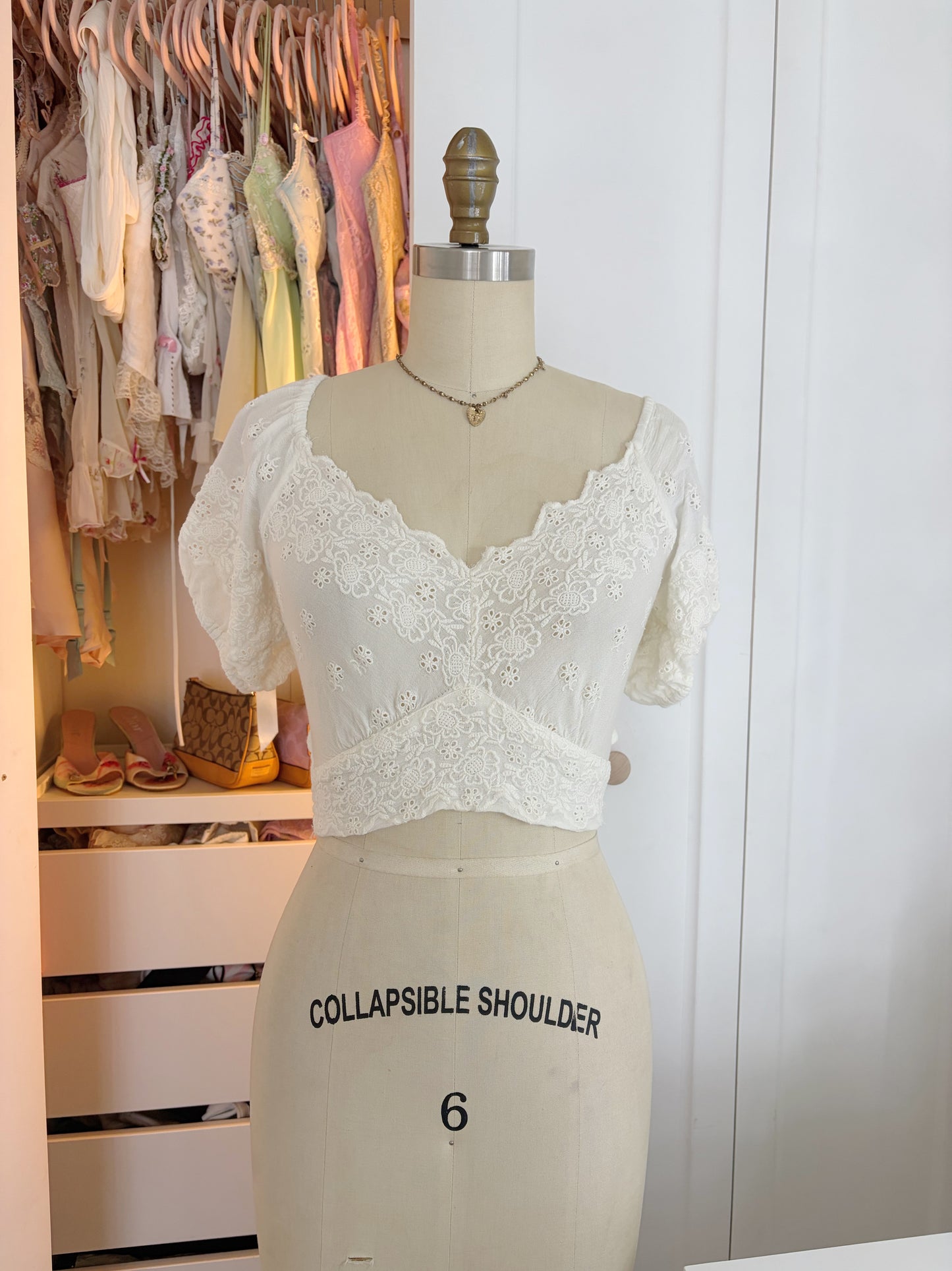 Free People White Eyelet Top