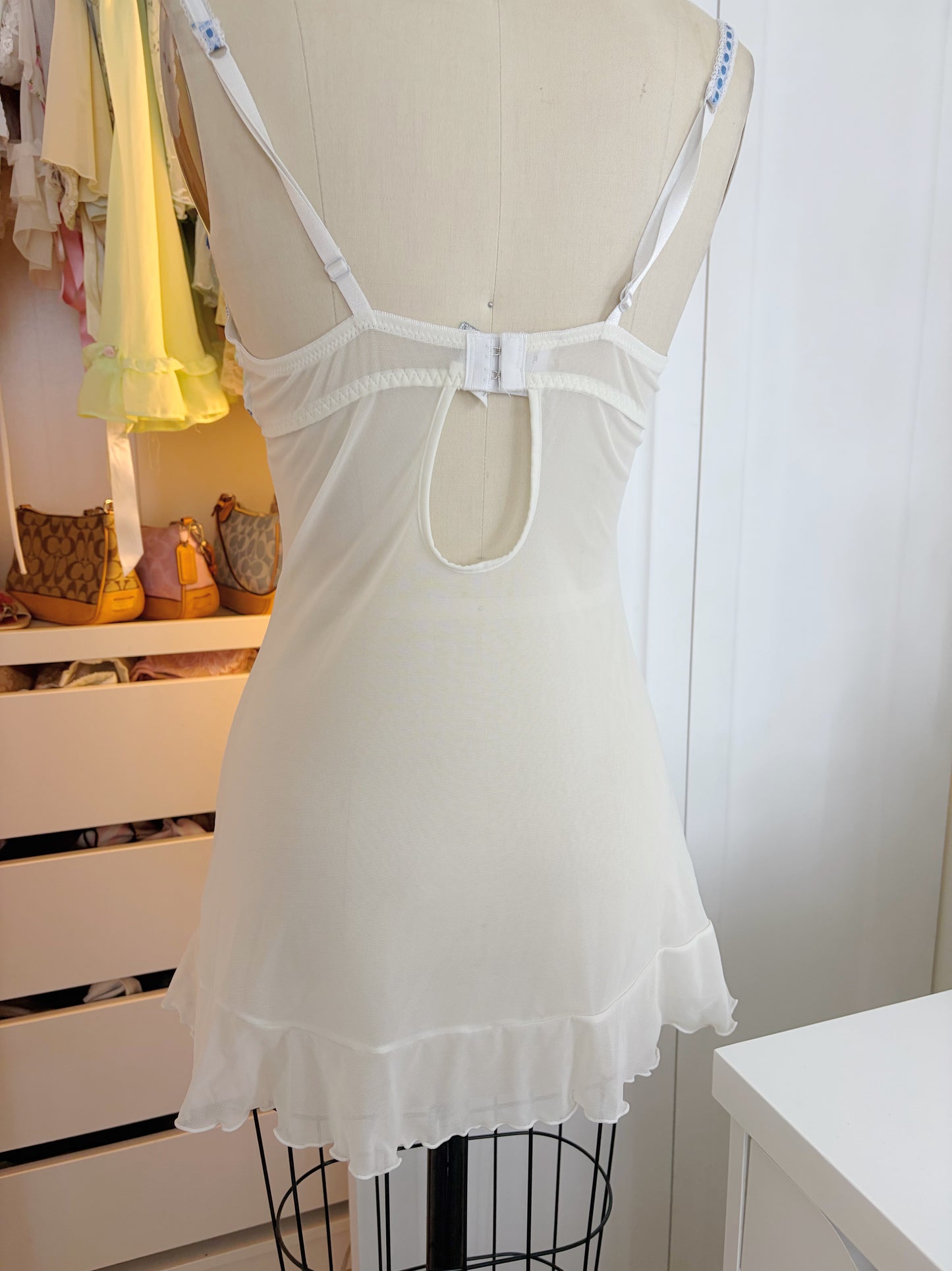 White Lingerie Floral Slip dress