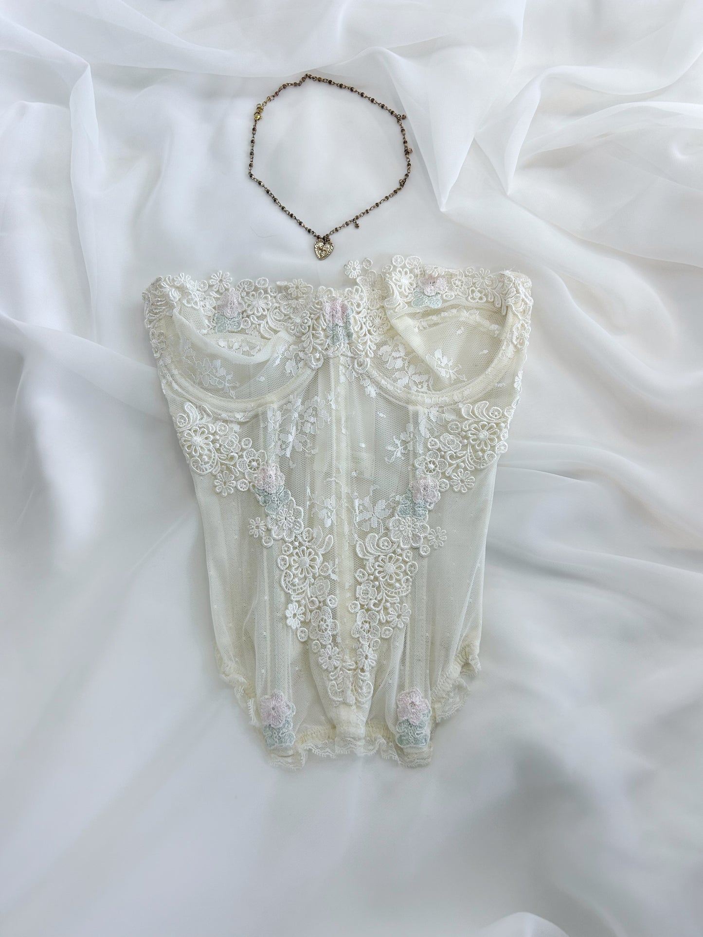 Rare VS 1980's Floral Corset Top Size 32