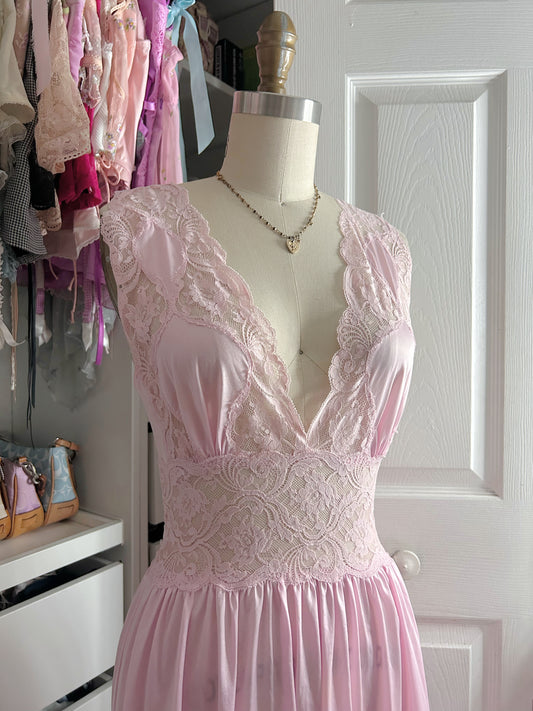 Vintage Lily of France Meadow Pink Gown