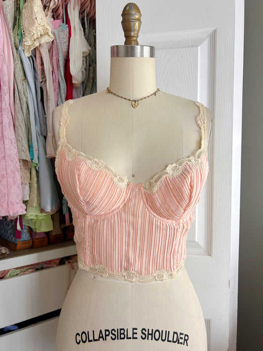 Vintage Pink Cream La Perla Bustier Top