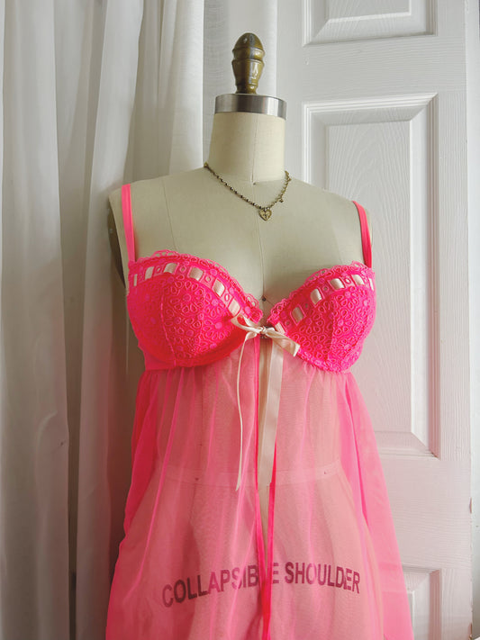 VS NWT Hot Pink Babydoll Split Top
