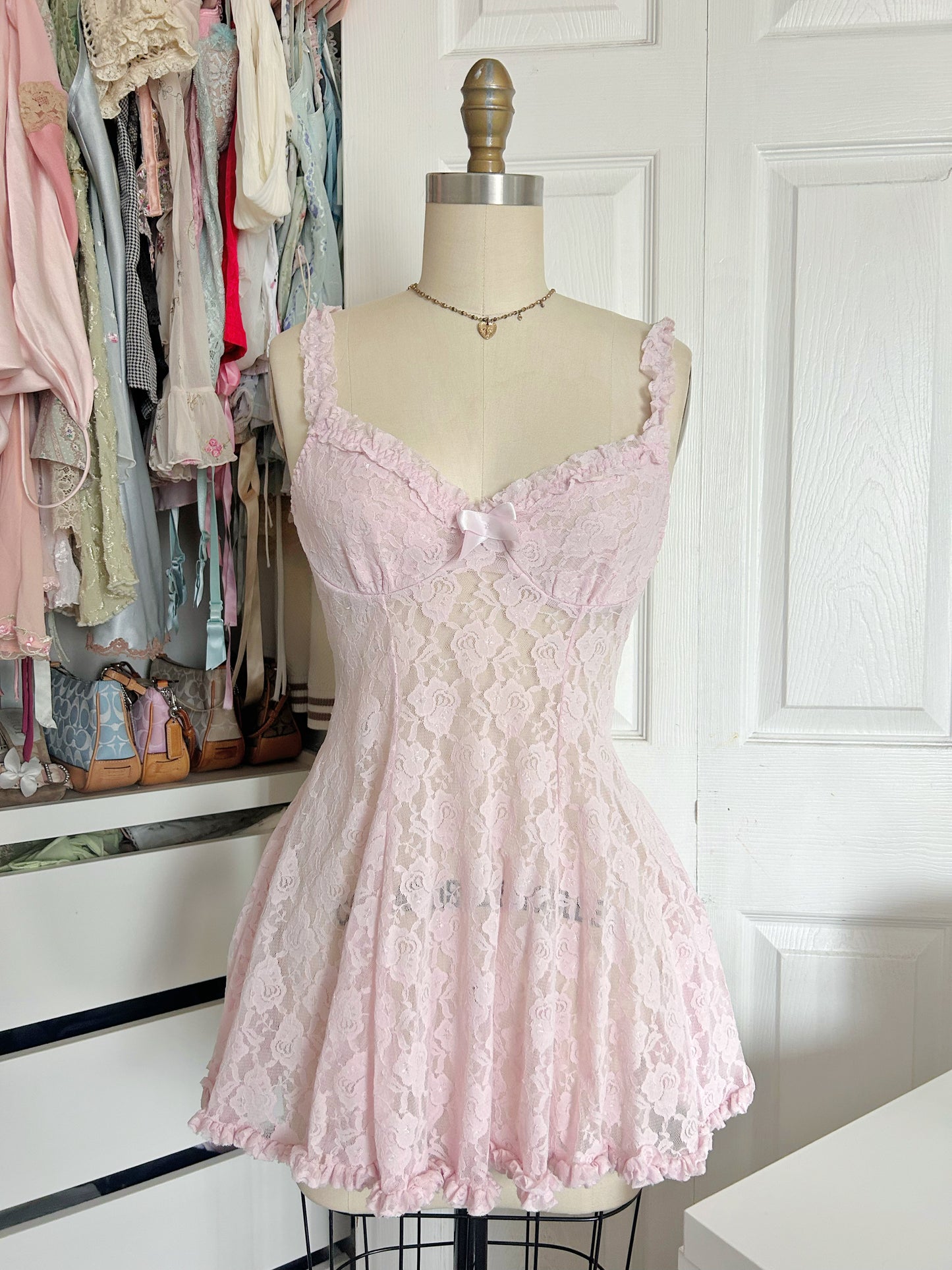 Rare Cinema Etoile Pink Lace Dress