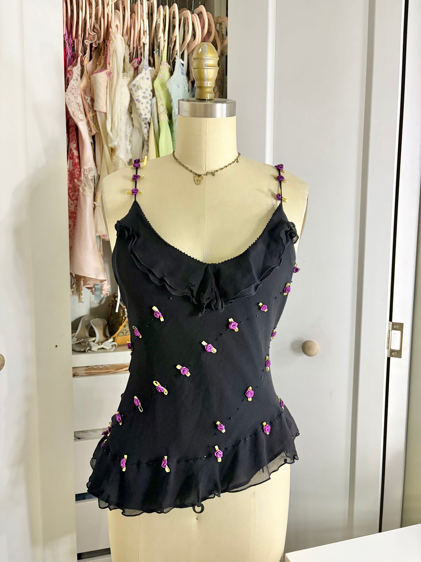 Silk Black Rose Top