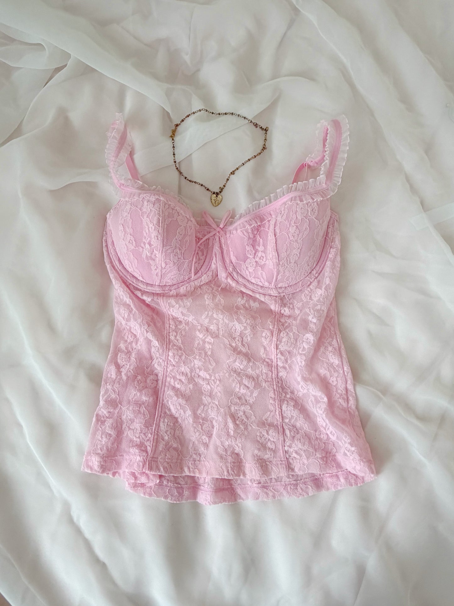 Victoria’s Secret Rare Pink Lace Cami Top