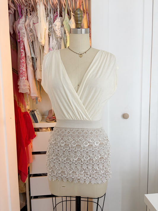 Cream & Beige Mini Dress