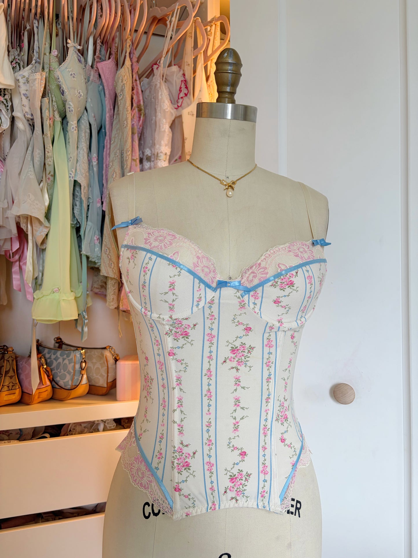 Rare Sophie B Gossip Girl Top in Cream & Pink
