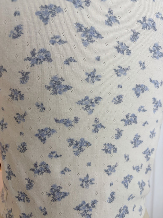 Dainty pointelle cami with floral print