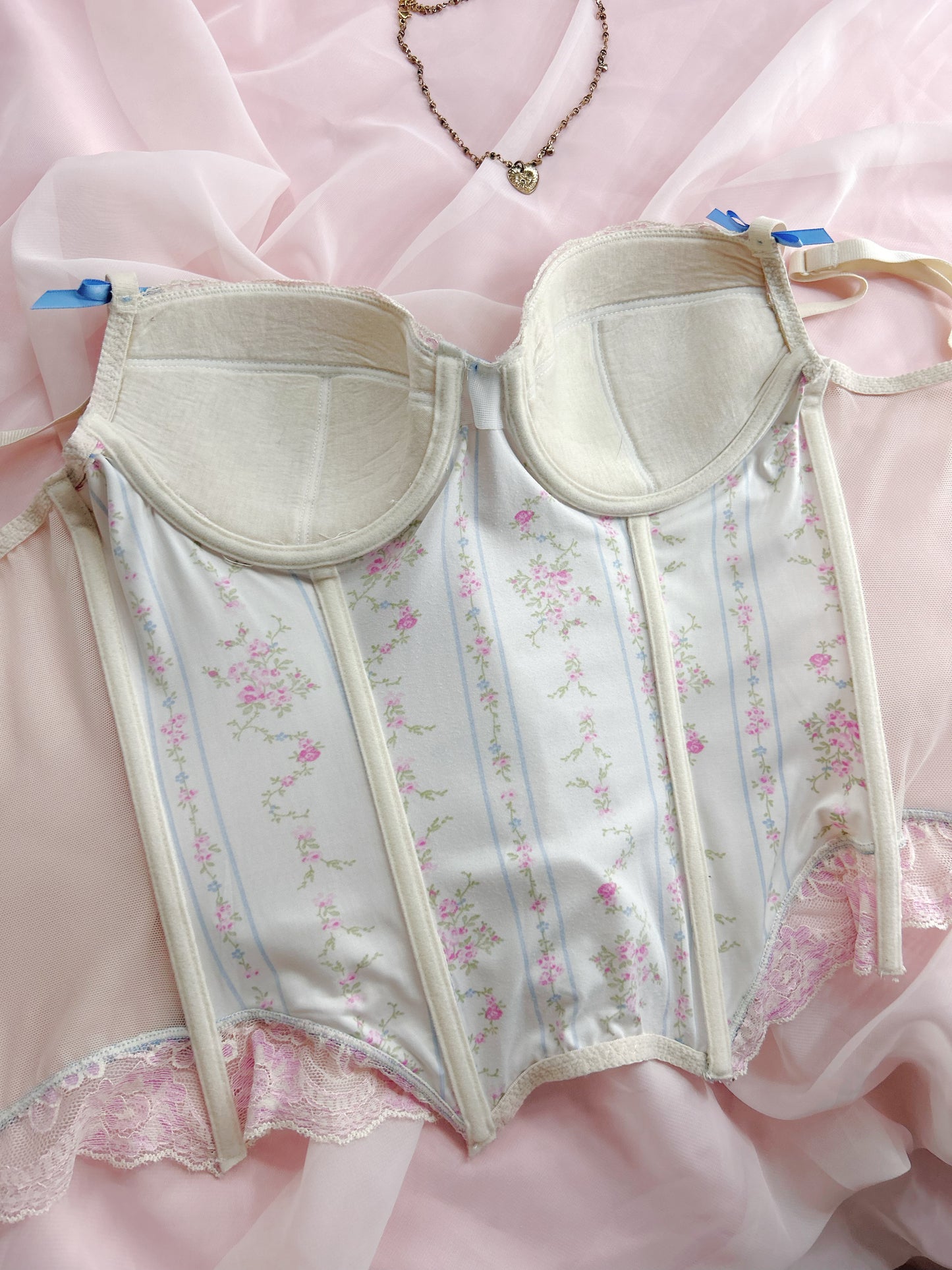 Rare Sophie B Gossip Girl Top in Cream & Pink